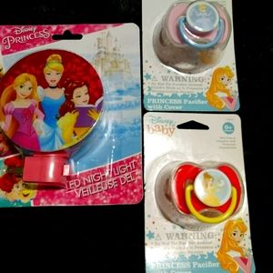 Disney's Princess Nightlight & Baby Pacifiers lot